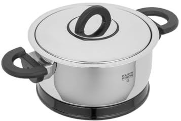 Kuhn Rikon DUROTHERM PRO BLACK Kochtopf 1.0 L mit Thermountersetzer, Servierkasserolle Edelstahl, Induktionstauglich, Swiss Made, Warmhaltefunktion