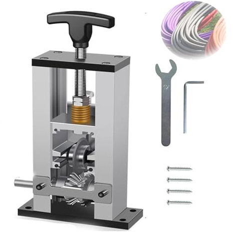JOSBY Automatischer, bohrbetriebener Abisolierer, Elektrokabel-Abisoliermaschine mit Federeinstellung, tragbares Abisolierwerkzeug für den Haushalt, für Kupferdraht, Aluminiumdraht, Kabel