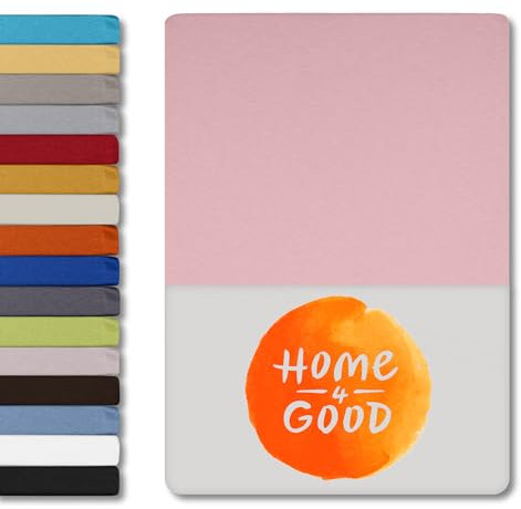 home4good Spannbettlaken 200x220cm – Jersey-Spannbetttuch aus 100 % Baumwolle – Oeko-TEX 100 Zertifiziert – bügelfrei, elastisch & atmungsaktiv – für 15–25 cm Matratzenhöhe - Rosa
