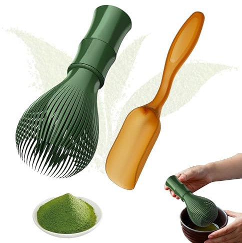 Batidor Te Matcha Chasen de Plástico, Batidor Matcha Batidor Matcha con Cuchara Te Matcha, Kit Matcha para la Ceremonia del Té para Preparar y Remover Matcha