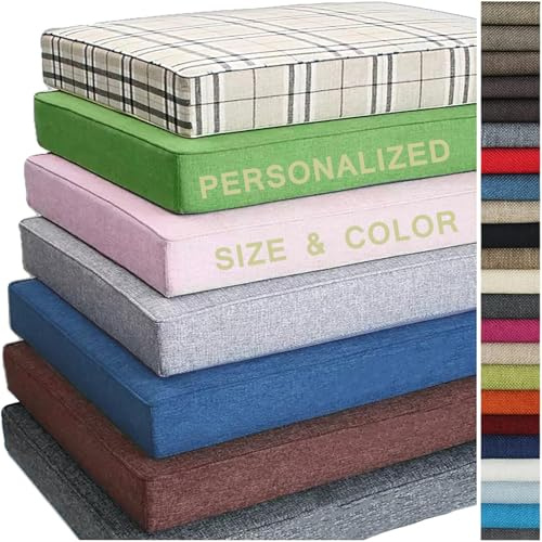 BangDon - Cojín personalizado lavable para sofá, patio, banco de jardín, transpirable, antideslizante, para sala de estar, silla de comedor, ventana panorámica (Naranja - 75 * 35 * 5cm)