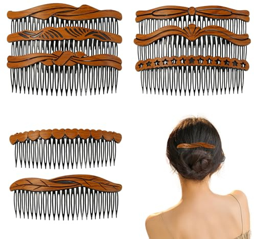 Französischer Haarkamm – 8 Stück Haarspangen für Frauen, französischer Kamm, französische Seitenkämme, Haarkamm für Frauen, Retro-Kunststoff, französische Haarspangen für Braut, Hochzeit, Party