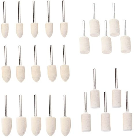 SOLUSTRE 30pcs Wool Polishing Wheel Set Buffing Pads for Glass Stainless Steel Beauty Equipment Jewelry Mechanical Parts