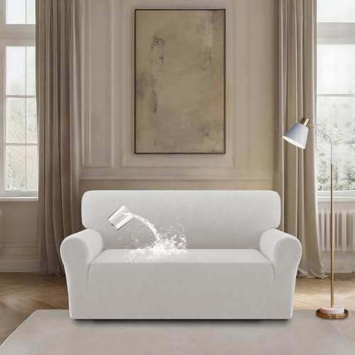 BellaHills High Stretch Wasserdicht Sofabezug, Wohnzimmer Protector für Hunde Haustiere, Decke Sofa Schutz Für Hunde, Französische Eiche, 2 Sitzer(130-160CM)