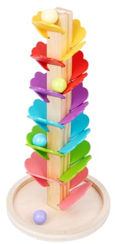 Murmelbahn aus Holz, Musikbaum, Montessori-Ball-Fall-Spielzeug, pädagogisches Kugelbahn-Lernspiel, Farbsortierspielzeug für 4–8-jährige Jungen und Mädchen, Geburtstags-Murmelbahnen für Kinder von
