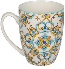 BRANDANI Mug tazza rosone in porcellana new bone china collezione Medicea Ø 8 x h 11,5 cm