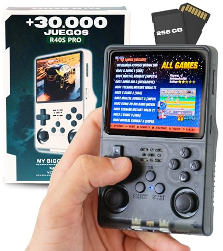 R40S Pro Consola Retro Portátil 256GB con +30000 Juegos – Consola Retro HDMI 4.3” IPS – Retro Game Console – Retro Consola 4K Juegos Retro – Consola Multijuegos Retro para TV y Niños