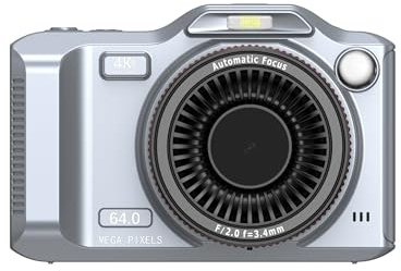 Gettimore Digitale 4K con doppia fotocamera anteriore e posteriore, display HD da 28 pollici, zoom 18x e foto e video WiFi