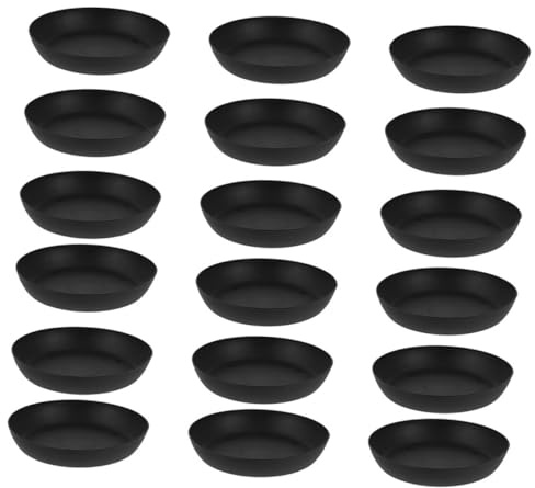 jojofuny 20 Piezas Bandejas de Agua para Plantas Negras, Platillos de Plástico para Macetas, Bandejas de Goteo para Plantas Interiores y Exteriores, Accesorios de Jardinería para Drenaje