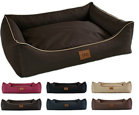 Leo4dog. Sofa Leo Codura (Polyester). M L XL XXL XXXL 6 Farben Hundebett, Hundekissen, Hundesofa,Hundekorb. (L 80X60, Schwarz)