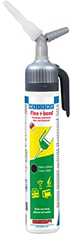 WEICON Flex+bond, schwarz, 200 ml | Kleb- und Dichtstoff, elastischer Polymerkleber, haftstark, für Metall, Kunststoff und Glas