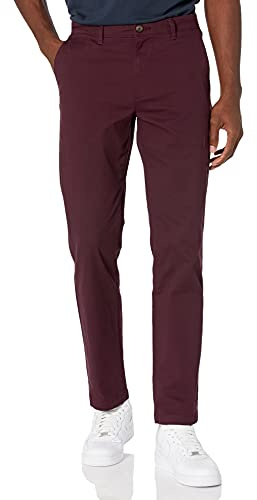 Amazon Essentials herr rak passform vardaglig stretch chinos byxa, vinröd, 33 B x 29 L