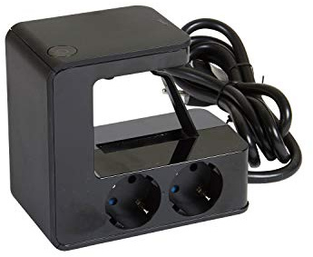 Base multiple U-POWER4 tomas 2P+TT 16A + 2 USB tipo ALegrand 694812Negro
