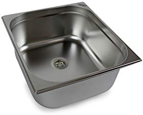 Edelstahl Spülbecken 354x325x200 mm Camping Spüle Waschbecken + Ablauf 19mm Wohnmobil (ad-ideen)