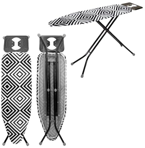 Anika 63589 Deluxe Ironing Board with Silicone Protected Rest | 120cm x 38cm | Folds Away Flat | Non-Slip Feet | Adjustable Height