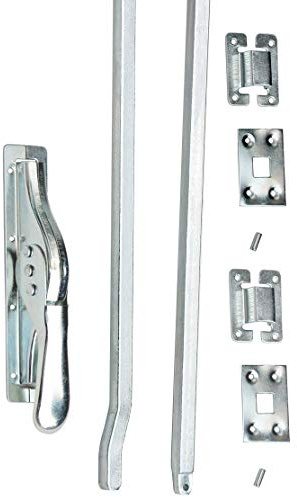 KeyMet 1 Set Tortreibriegel Torverschluss Türtreibriegel Stangen 2740/14 mm Siber Verz.