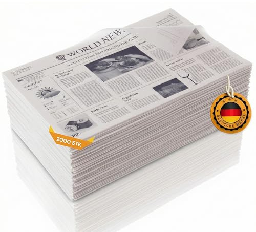 LogiPack GeRo 2000 Stück Einschlagpapier aus Pergament-Ersatz weiß 1/8 Bogen 40g/m² Tablett-Unterlage