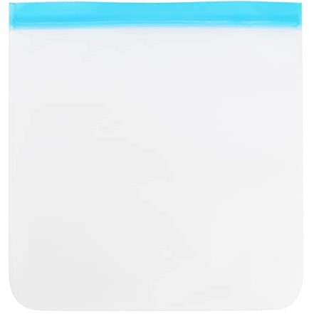 Sac en silicone pour récipient alimentaire, sac de rangement réutilisables Sacs de congélation PEVA Sacs à lunch sandwich de fruits pour viande Légumes Fruits(L)