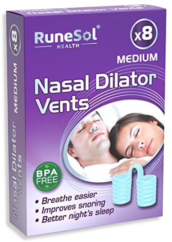 Runesol Dilatadores Nasales, 8 x Azul Medio, Antironquido Dilatador Nasal Silicona, Anti Ronquidos para Dormir, Antironquidos Soluciones, Cosa para no Roncar, Anti Ronquido Dispositivo de Noche