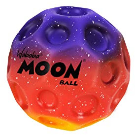 Waboba Moon Ball – am Höchsten Springender Gummiball – Patentiertes Original-Design – Ballkrater Erzeugen beim Aufprall EIN knallendes Geräusch – Leicht Greifbar – Flummies für Kinder - Sunset - 65mm