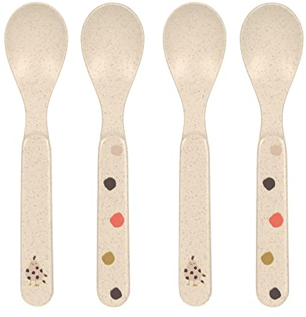 LÄSSIG Kinder Löffel Set (4 Stk.) Kinderbesteck ohne Melamin, BPA-frei, für Spülmaschine und Mikrowelle/Spoon Set Little Mateys spicy orange
