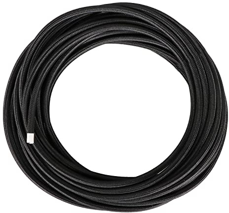 Helunsi 10 Meters / 32.8FT Electrical Cable Wire, Black 3 Core 0.75mm² Round Fabric Cable, Vintage Flex Cloth Braided Wire for DIY Lamps Industrial Pendant Lights Flexible Lighting Project - 10m