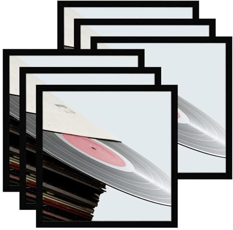 eletecpro Schallplattenrahmen, 32,5 x 32,5 cm, stabiler und leichter PVC-Albumrahmen, für Vinyl-Schallplatten, Heimdekoration für Wand, einfach aufzuhängen, passend für 30,5 x 30,5 cm große