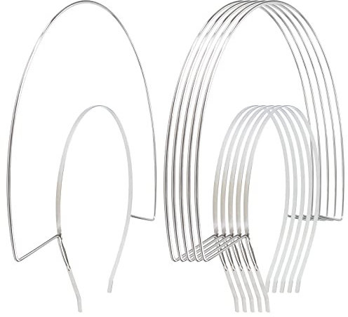 6 Pack 2 Layer Metal Silver Goddess Angel Halo Crown Headband Thin Hairbands Tiara DIY Craft Plain Base Headpieces Halloween Party Cosplay Costume Hair Accessories