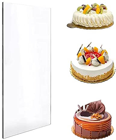 2PCS Clear Acrylic Cake Smoother Scraper 9 Inch Rectangle Icing Frosting Buttercream Scraper Baking Bevel Cake Scraper Pastry Cutter Kitchen DIY Baking Tool Accessories