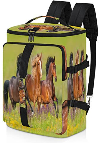 Pferde-Sport-Rucksack für Männer und Frauen, Prancing Pferde-Duffel mit Schuhfach für Fitnessstudio, Reisen, Wandern, Rucksack, multi, Einheitsgröße, Sportlich