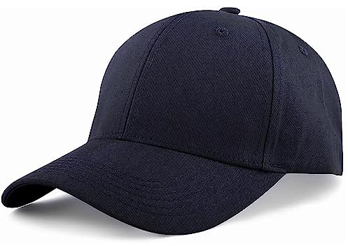 Ritte Schirmmütze, Verstellbare Baseballmütze, Einfarbige Baseballkappe, Unisex-Baseballmütze aus Baumwolle, für den Außenbereich (Marineblau)