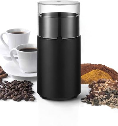 Andizun Coffee Grinder Electric - Just Press for 30S to Enjoy Your Coffee - Manual Press Coffee Grinder with Safe 304 Stainless Steel Blades, Fast Grinding for Coffee Beans, Pepper, Grain, Spice, Nuts
