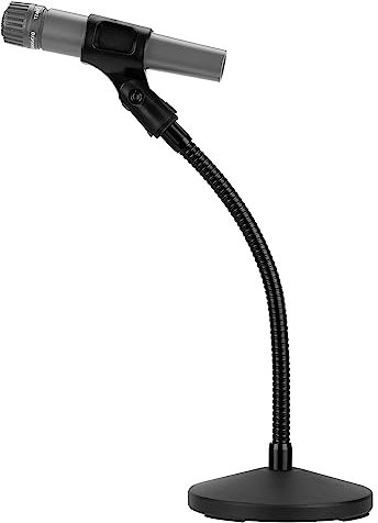 Geekria Support de microphone de table à col de cygne for Creators avec bras flexible, support de micro de bureau réglable avec base lestée, compatible avec Shure KSM11, SM57, TONOR D5, K1