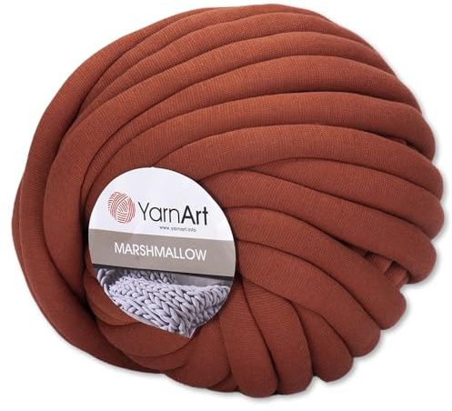 Frida's Wollhaus YarnArt 750 g Marshmallow Handstrickgarn Jumbogarn Teppich Decken 17 Farben (918 | Rotbraun)