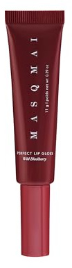 MASQMAI Perfect Lip Gloss, Lipgloss mit Peptid Volumengebend, Brombeere, Farbton: Wild Blackberry