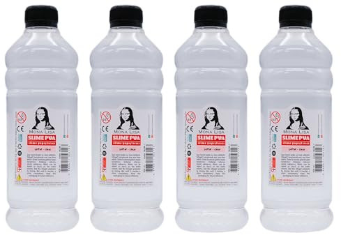Transparent pyssellim – klart vattenbaserat PVA-lim – lösningsmedelsfritt, mångsidigt pyssel- och hobbylim för papper, kartong, trä och gör-det-själv-projekt (2 liter (4 x 500 ml))