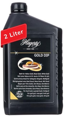 Hagerty Gold Dip 2L I Gold Clean Goldbad I effektiv dykbad för rengöring av gult guld vitt guld roséguld I guldsmycken rengöringsmedel för förnyad glans I rengöringsbad för smycken