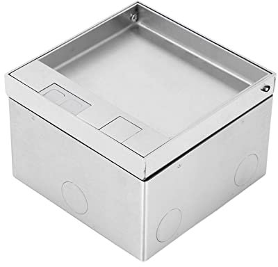 Prise de Bande Encastrée, Boîte de Connexion de Table Cachée avec 2 Prises, Boîte de Multiprise de Bureau avec Couvercle étanche en Acier Inoxydable, Boîte de Connexion électrique