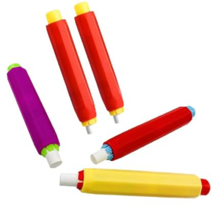 LJFEA Kreidehalter, 5 Stück Kunststoff Kreidehalter, Verstellbarer Kreide Holder, Bunte Chalk Holders, Kinder Kreidehalter, für Schule, Büro, Zuhause