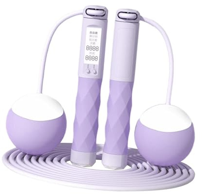 rockible Corde à Sauter avec comptage numérique, Corde à Sauter réglable avec Compteur de Calories, Corde à Sauter sans Fil pour Salle de Sport, Fitness, Violet