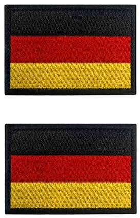 2 Stücke 5x3 cm Mini Deutschland Flaggen Patch Gestickt Abzeichen Deutsch Applikationen zum Aufbügeln/Annähen iron on für Kleidung Taschen Rucksack Uniform Weste Fußball Jersey