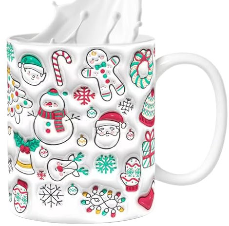 -Weihnachtstassen, Keramiktassen,350 ml Weihnachts- - -Trinkbecher für Tee - Eismilchbecher, Weihnachtsgeschirrbecher für Zuhause, Schule, Schlafsaal