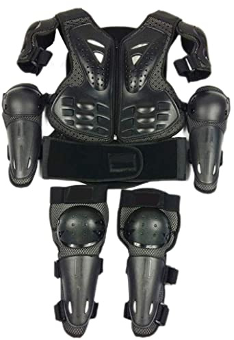 Motorcycle Jacket Body Armour for Kids 5-13 Years Motocross Body Armour Vest with Knee Pad and Elbow Pad Motorcycle Armour Protective Gear Set Racing Safety Accessories