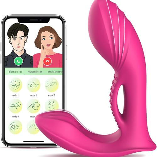 LYAMais Tragbare Vibratoren Butterfly Vibrator für Klitoris Stimulation Vibration für Frauen Klitoris mit APP, 9x9 Stoßfunktion G Punkt Vibration Auflegevibrator Diloschwanz Sexspielzeug Vibro Ei