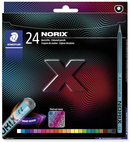STAEDTLER Colouring Pencils - NORIX - 24 Assorted Colours - Pack of 24, 186 C24