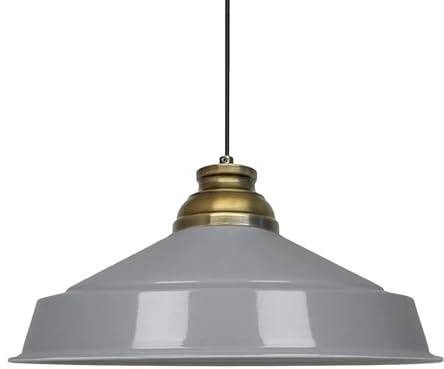 bamyum Asletl Hängelampe Esstich Ø41 cm, Pendelleuchte Vintage, Hängelampe Industrial aus Metall E27, Wohnzimmerlampe Hängend Vintage, Pendelleuchte Esstisch und Wohnzimmer, Küchenlampe Grau
