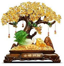KXQYIKYI Feng Shui Ornamente Feng Shui Dekor Geldbaum Kristall chinesische Dekoration Geldbaum Geld Kröten Figur für Fortune Lucky Reichtum für Reichtum und viel Glück Feng Shui Statue (Medium)