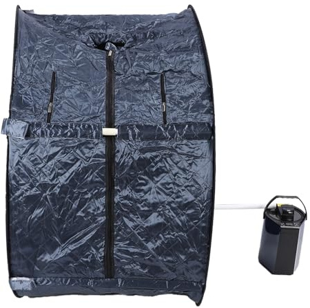 Kit de sauna à vapeur personnel portable pour la relaxation - Minuterie de 90 minutes - 800 W - Générateur de vapeur - Chaise avec boîte de sauna à sonnette pour la maison (prise UE 220 V)