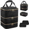 Yolispa Étui de Transport Organisateur de Vernis à Ongles, 3 étages Sac de Rangement de Vernis à Ongles pour 84 Bouteilles de Vernis à Ongles et 1 Lampe à Ongles LED Accessoires de stylisme ongulaire