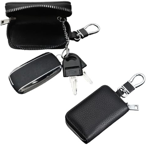 GGUFAY Estuches de llave,2 Piezas Portallaves de PU Piel, Llavero Coche, Portátil Organizador Llaves, para Varias Llaves de Coche o Moto,Llavero Hombre y Llavero Mujer